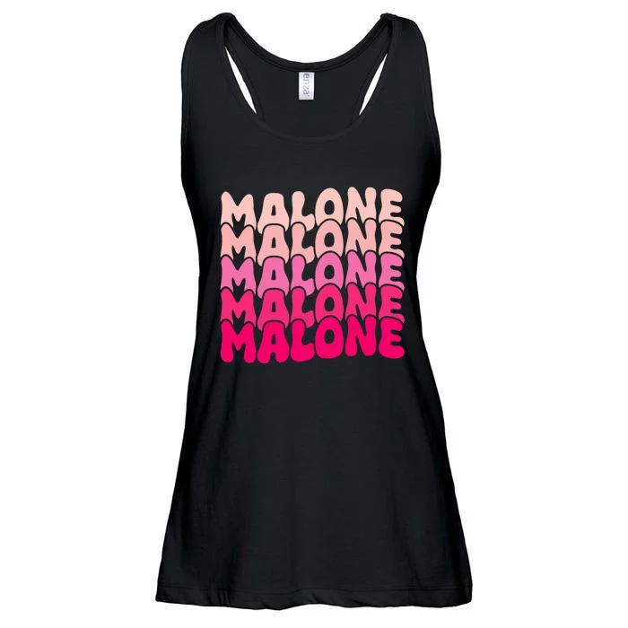 Retro Malone Girl First Name Boy Personalized Groovy 80S Ladies Essential Flowy Tank