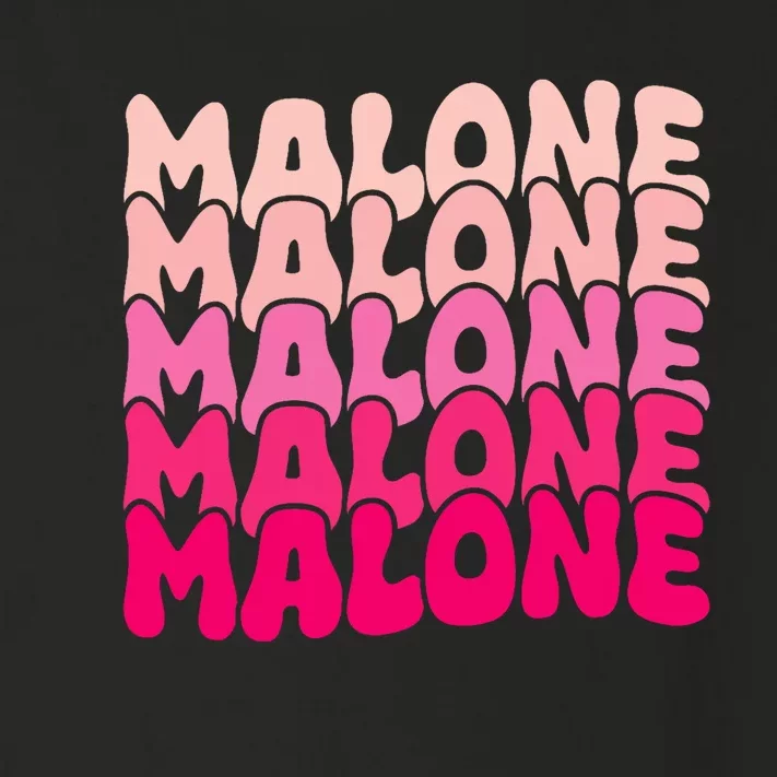 Retro Malone Girl First Name Boy Personalized Groovy 80S Toddler Long Sleeve Shirt