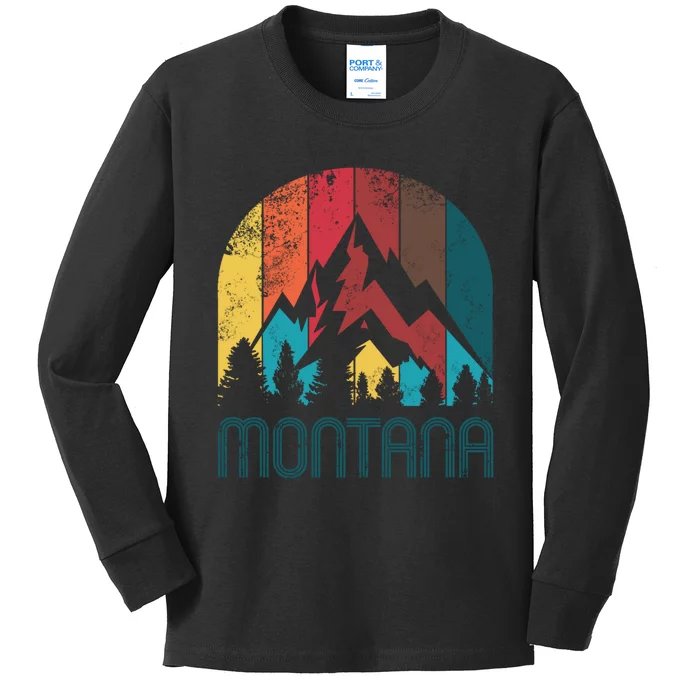 Retro Montana Gift For Men Women And Kids Kids Long Sleeve Shirt