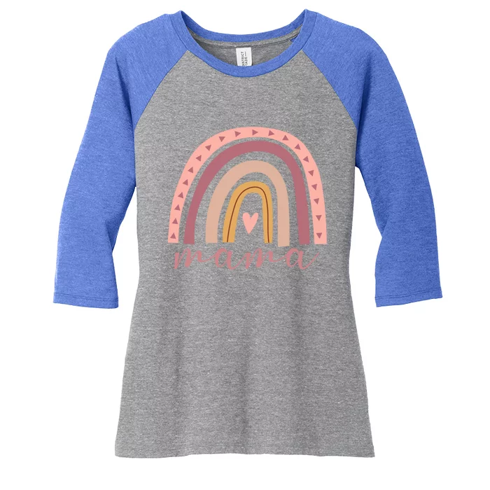 Rainbow Mama Gift Mothers Day New Mom Life Miracle Boho Gift Women's Tri-Blend 3/4-Sleeve Raglan Shirt