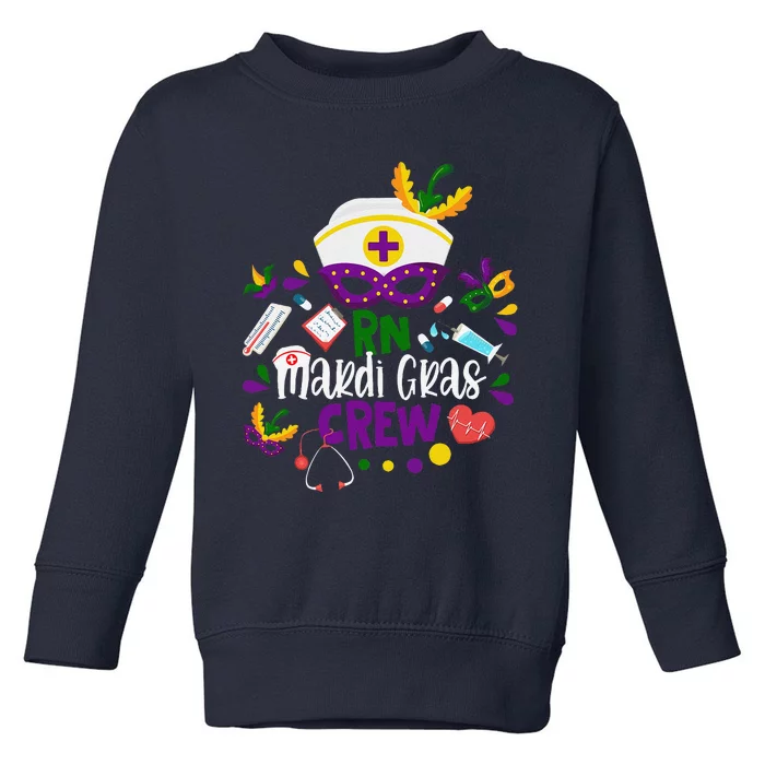 Rn Mardi Gras Nurse Crew Family Group Nursing Lovers Toddler Sweatshirt