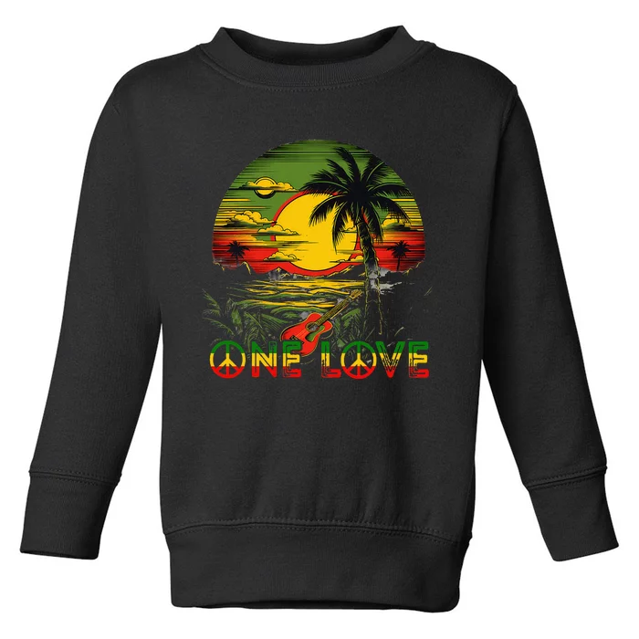 Reggae Music Guitar Rasta Pride Jamaica Rasta Toddler Sweatshirt