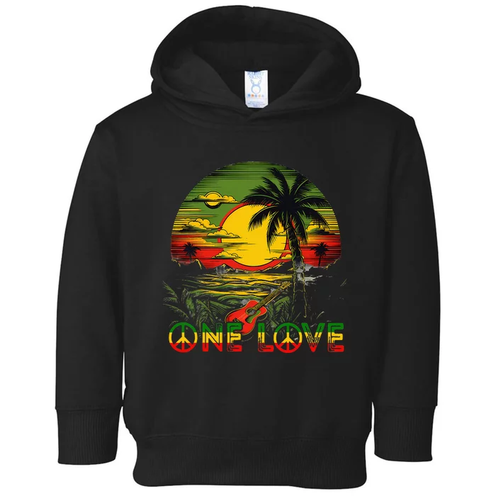 Reggae Music Guitar Rasta Pride Jamaica Rasta Toddler Hoodie