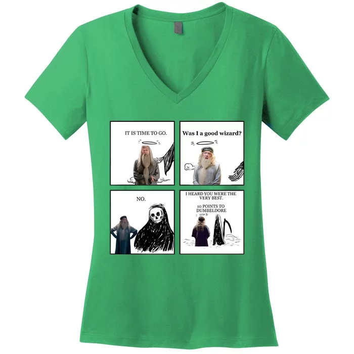 Rip Michael Gambon Who Played Dumbledore Women's V-Neck T-Shirt