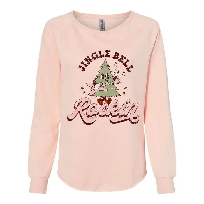 Retro Music Gifts Jingle Bell Rockin' Christmas Tree Womens California Wash Sweatshirt