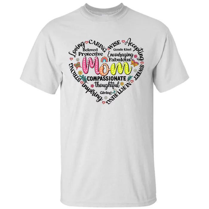 Retro Mama Grandma Auntie Heart Tall T-Shirt