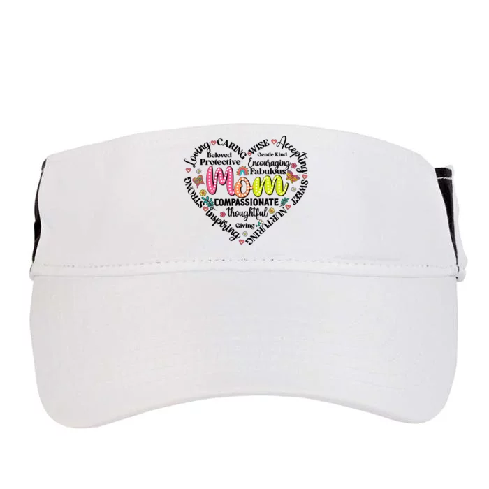 Retro Mama Grandma Auntie Heart Adult Drive Performance Visor