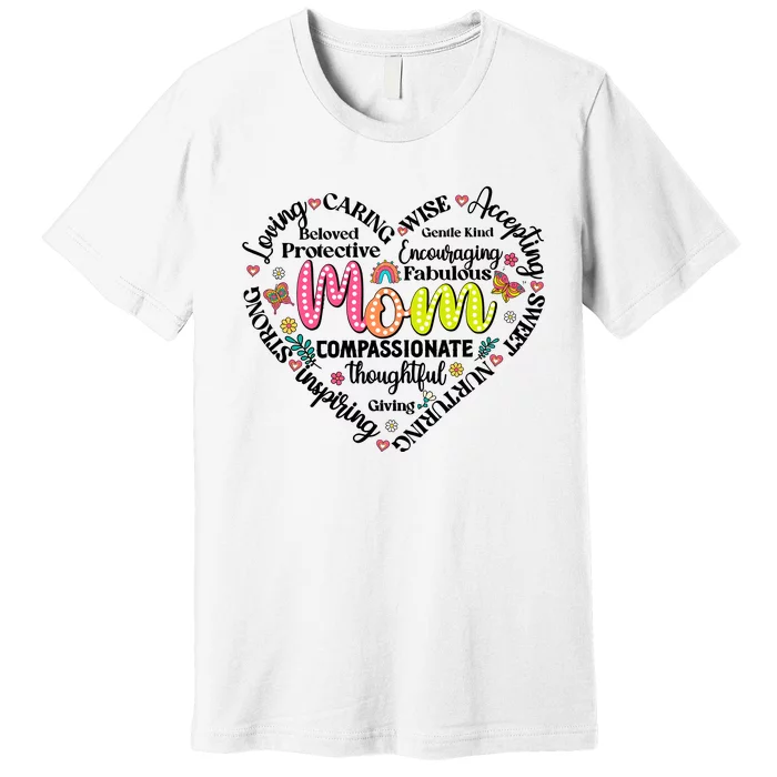 Retro Mama Grandma Auntie Heart Premium T-Shirt