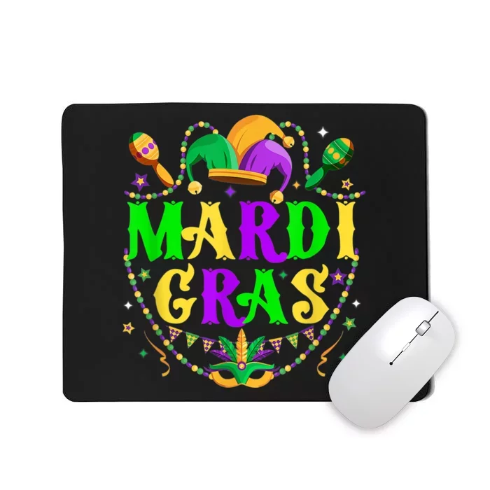 Retro Mardi Gras Party Hat Clothes For m.e.ns K.i.d.s Mousepad