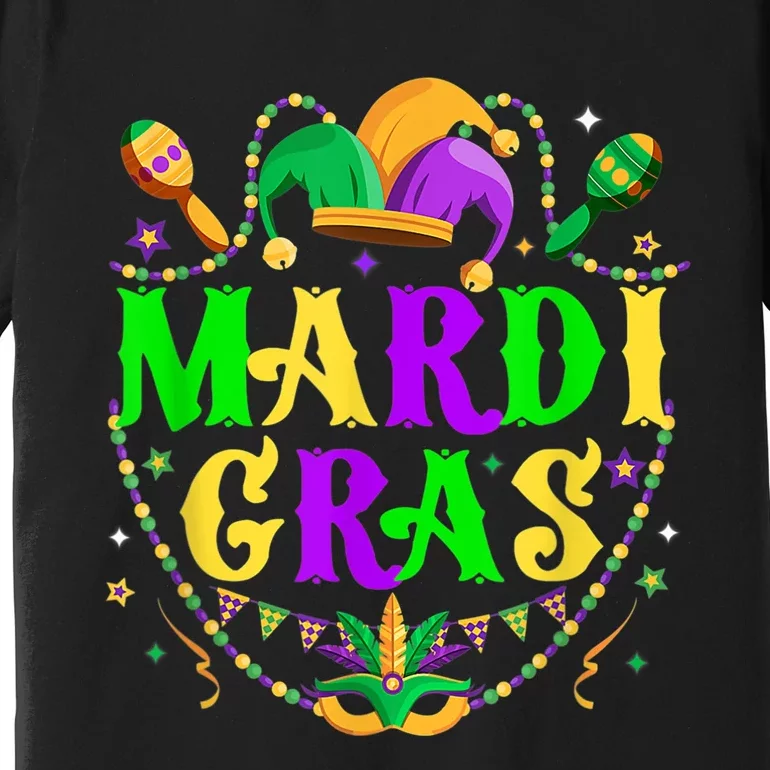 Retro Mardi Gras Party Hat Clothes For m.e.ns K.i.d.s Premium T-Shirt