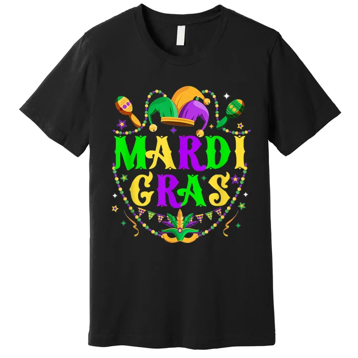 Retro Mardi Gras Party Hat Clothes For m.e.ns K.i.d.s Premium T-Shirt