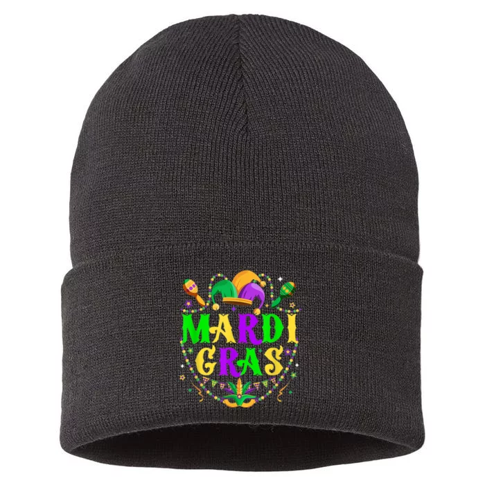 Retro Mardi Gras Party Hat Clothes For m.e.ns K.i.d.s Sustainable Knit Beanie