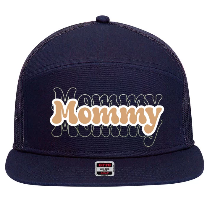 Retro Mommy Gift For Mothers Day 7 Panel Mesh Trucker Snapback Hat