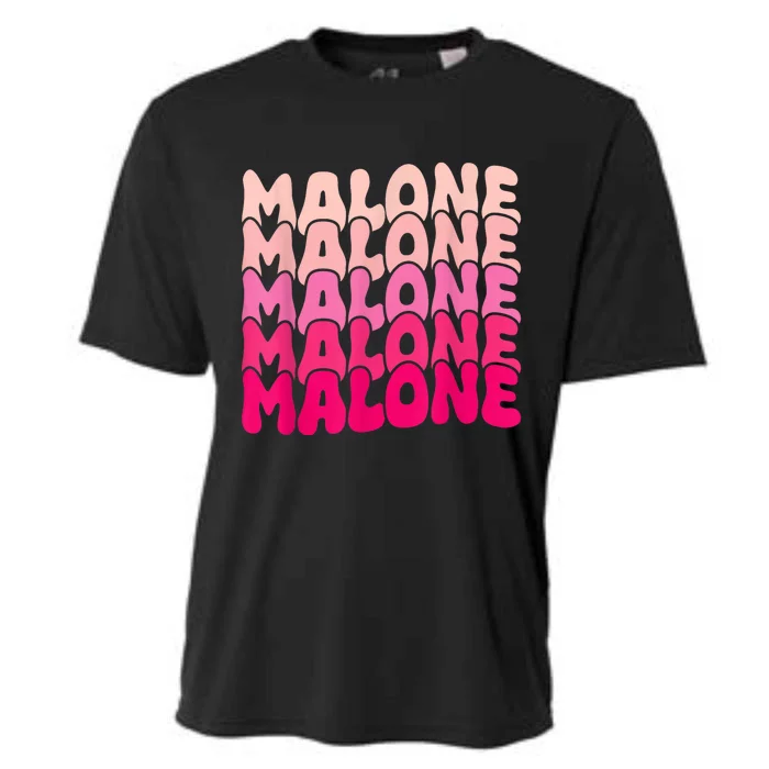 Retro Malone Girl First Name Boy Personalized Groovy 80S Cooling Performance Crew T-Shirt