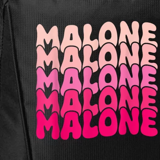 Retro Malone Girl First Name Boy Personalized Groovy 80S City Backpack