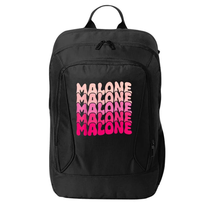 Retro Malone Girl First Name Boy Personalized Groovy 80S City Backpack