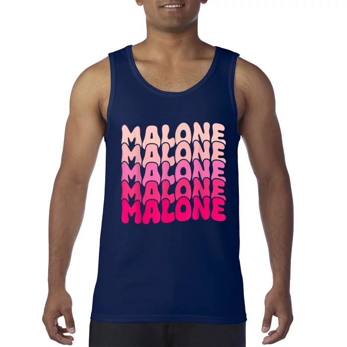 Retro Malone Girl First Name Boy Personalized Groovy 80S Tank Top