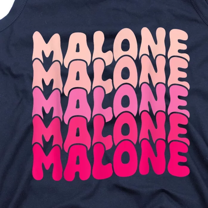 Retro Malone Girl First Name Boy Personalized Groovy 80S Tank Top