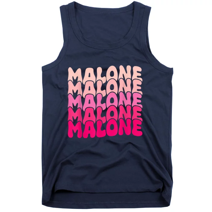 Retro Malone Girl First Name Boy Personalized Groovy 80S Tank Top