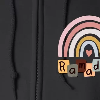 Ramadan Mubarak Gift Rainbow Ramadan Full Zip Hoodie