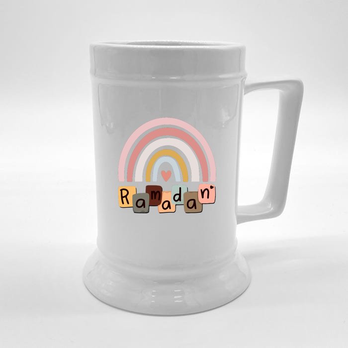 Ramadan Mubarak Gift Rainbow Ramadan Front & Back Beer Stein