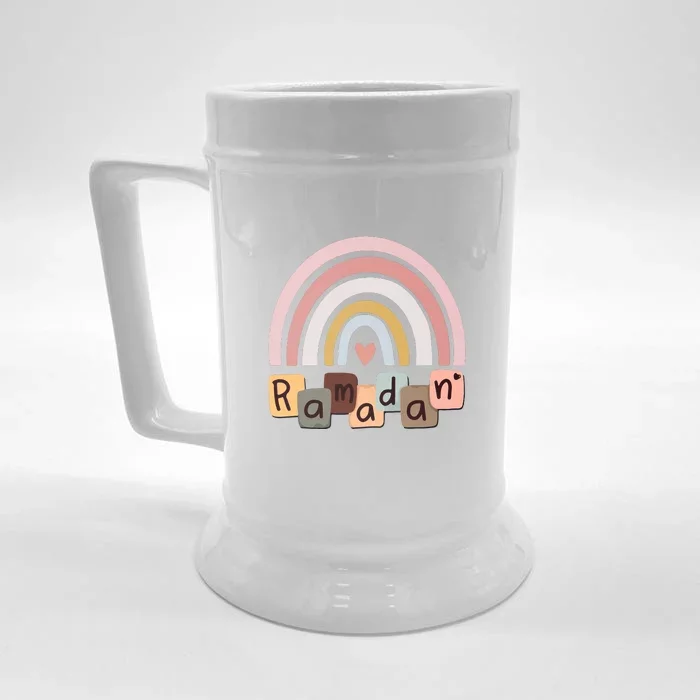 Ramadan Mubarak Gift Rainbow Ramadan Front & Back Beer Stein