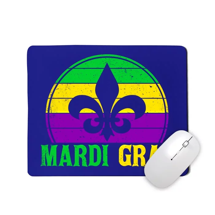 Retro Mardi Gras Fleur De Lys Carnival New Orleans Nola Gift Mousepad