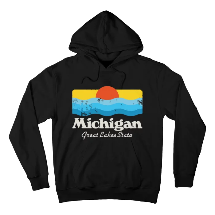 Retro Michigan Great Lakes State Hoodie