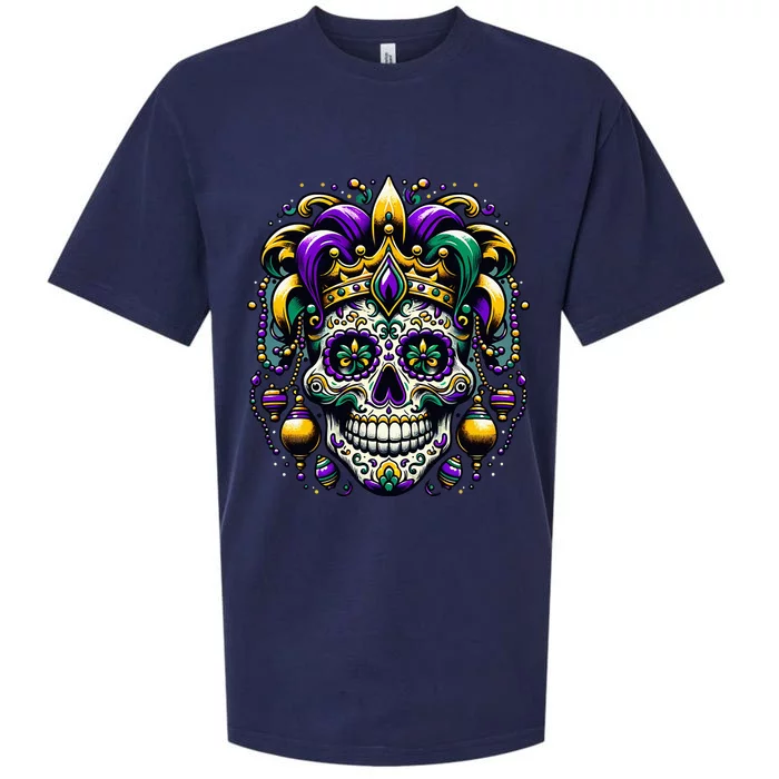 Regal Mardi Gras Skull Sueded Cloud Jersey T-Shirt