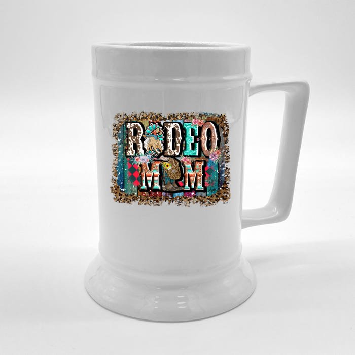 Rodeo Mom Gift Vintage Barrel Racing Mom Horse Barrel Xmas Gift Front & Back Beer Stein