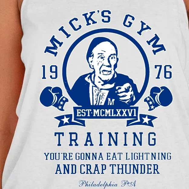 Rocky MickS Gym Training 1976 Women's Knotted Racerback Tank