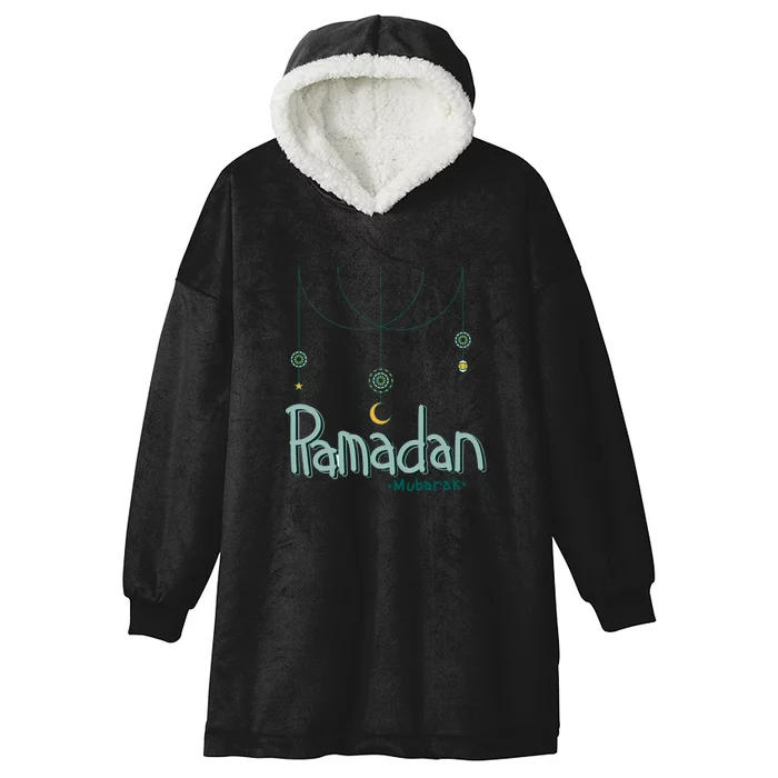 Ramadan Mubarak Gift Hooded Wearable Blanket