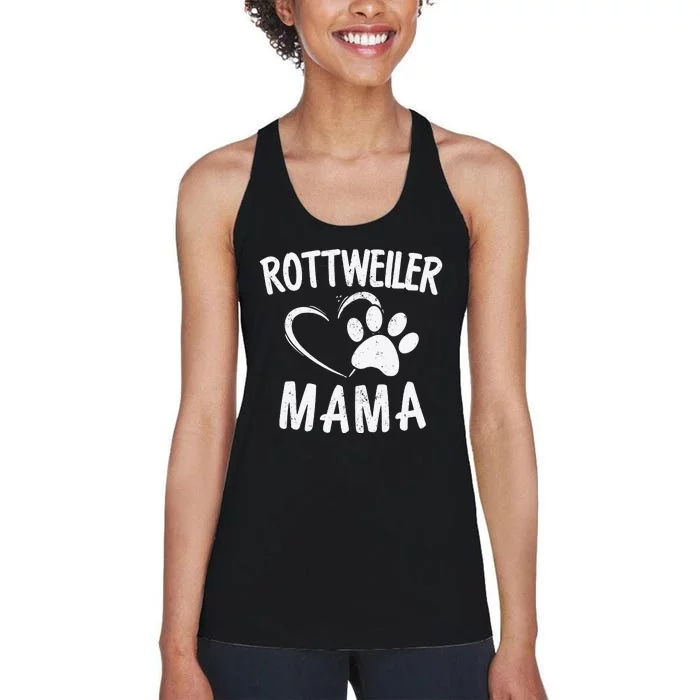 Rottweiler Mama Gift Dog Lover Apparel Pet Owner Rottie Mom Women's Racerback Tank