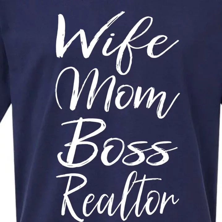 Realtor Mom Gift Cute Lady Wife Mom Boss Realtor Cute Gift Sueded Cloud Jersey T-Shirt