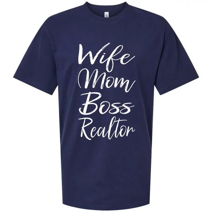 Realtor Mom Gift Cute Lady Wife Mom Boss Realtor Cute Gift Sueded Cloud Jersey T-Shirt