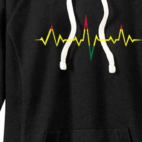 Reggae Music Heartbeat Rastafari Rasta Gift Women's Fleece Hoodie