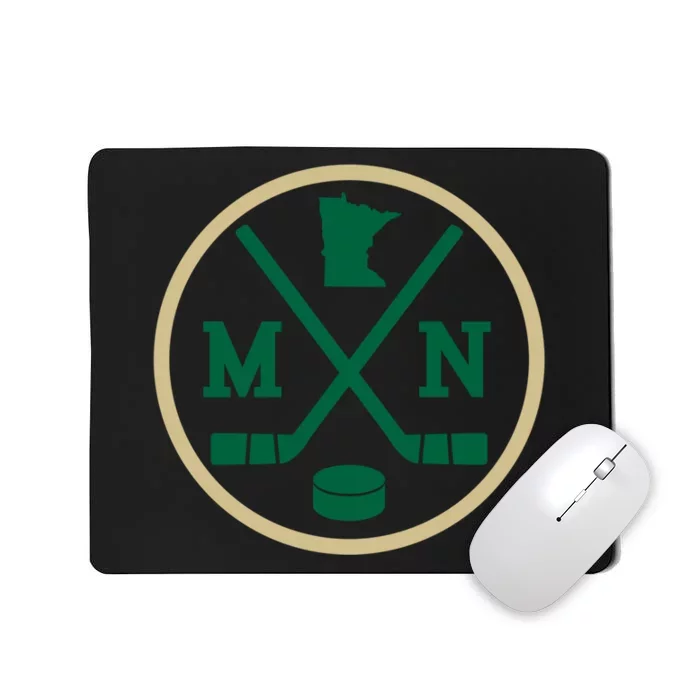 Retro Minnesota Hockey Emblem Vintage Mn Gift Mousepad