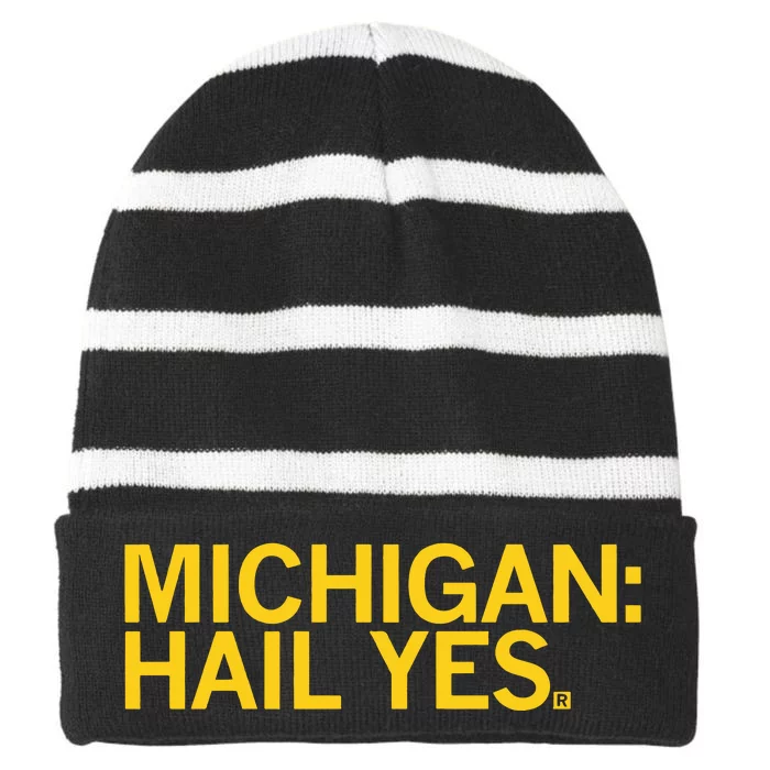 Raygun Michigan Hail Yes Striped Beanie with Solid Band