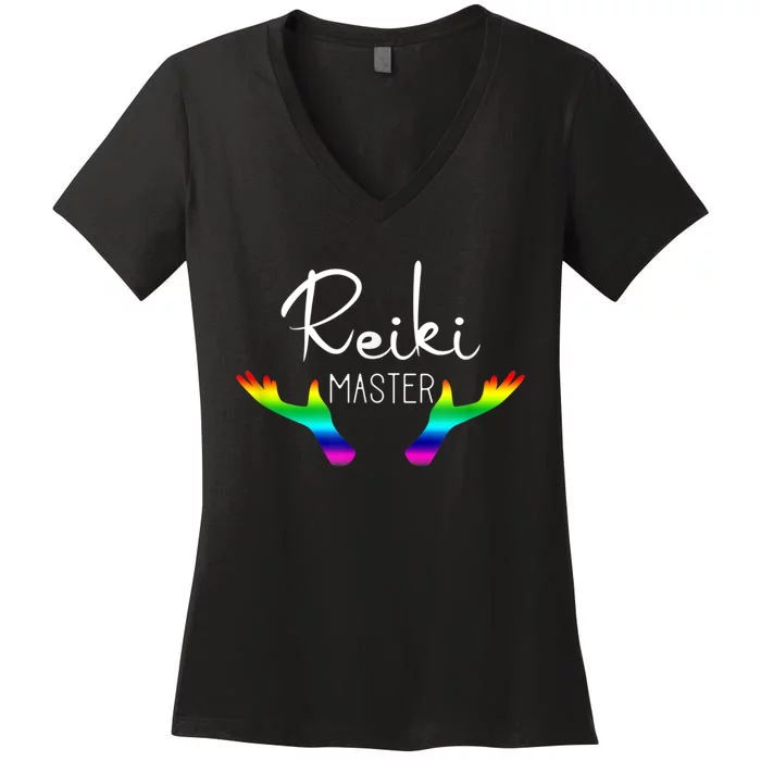 Reiki Master Holistic Energy Healing Women's V-Neck T-Shirt