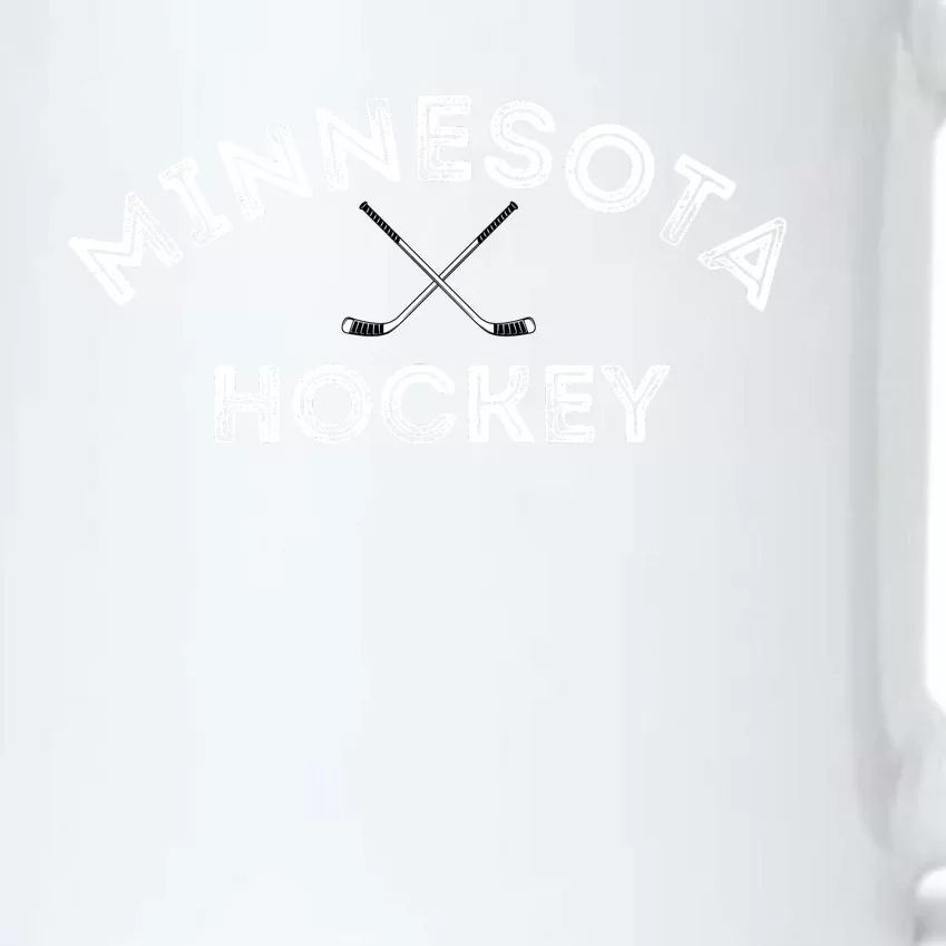 Retro Minnesota Hockey With Hockey Sticks Black Color Changing Mug