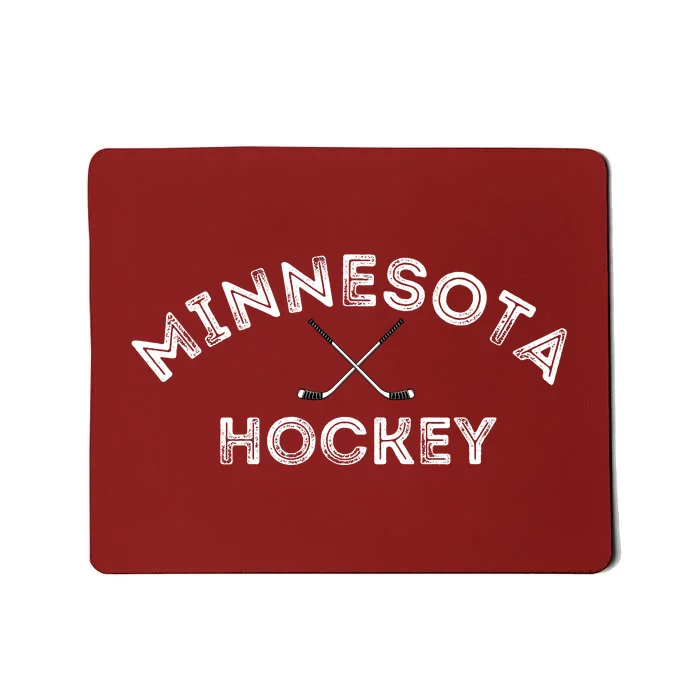 Retro Minnesota Hockey With Hockey Sticks Mousepad