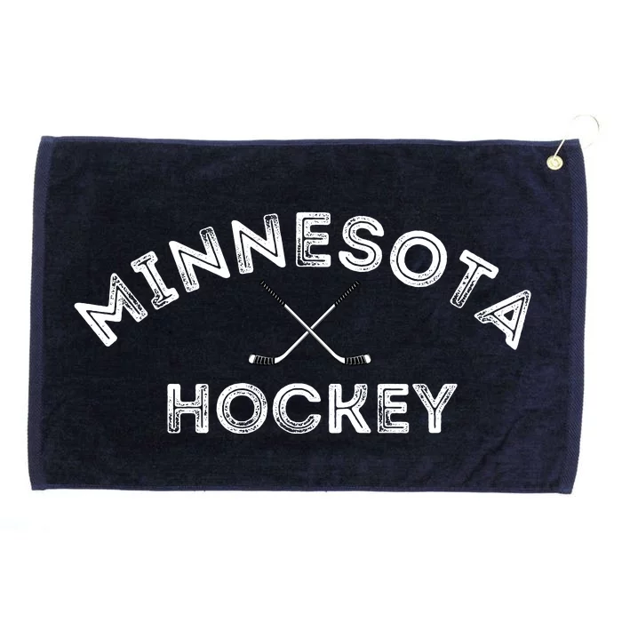 Retro Minnesota Hockey With Hockey Sticks Grommeted Golf Towel