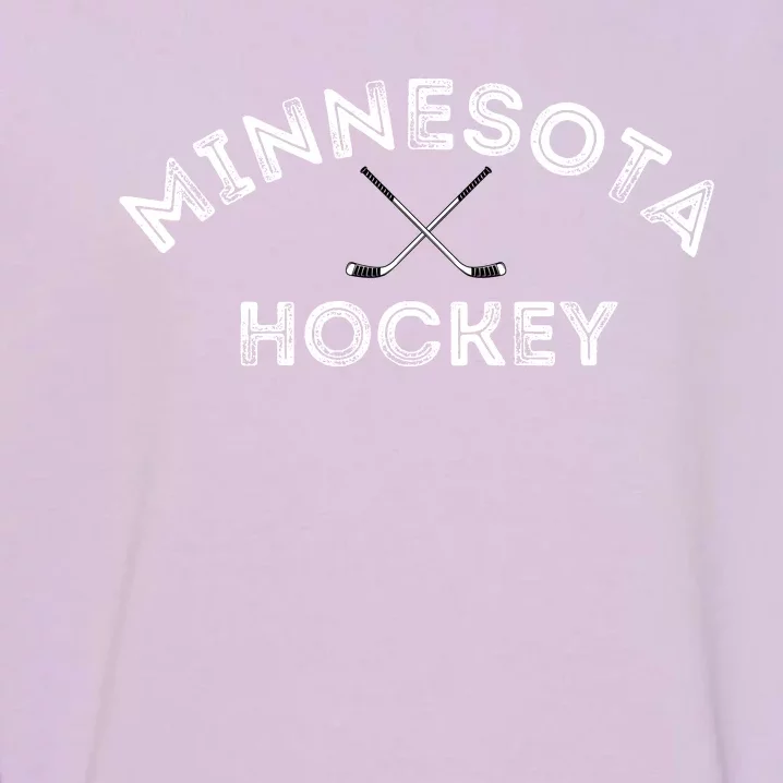 Retro Minnesota Hockey With Hockey Sticks Garment-Dyed Sweatshirt