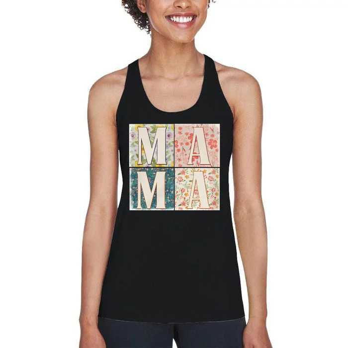 Retro Mama Happy Mother Day Family Matching Women's Racerback Tank