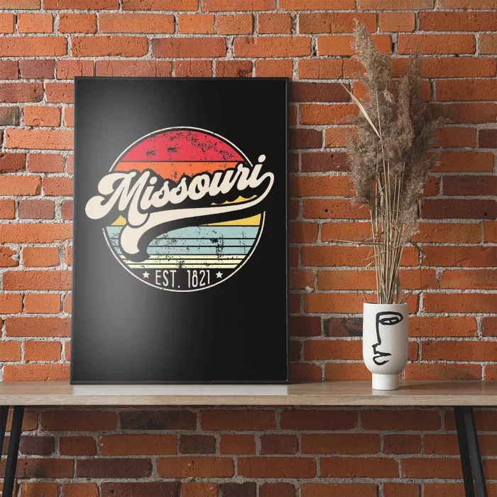 Retro Missouri Home State Mo Cool 70s Style Sunset Poster