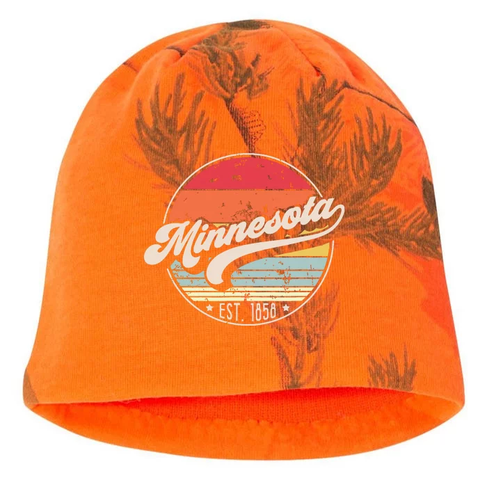 Retro Minnesota Home State Mn Cool 70s Style Sunset Kati - Camo Knit Beanie