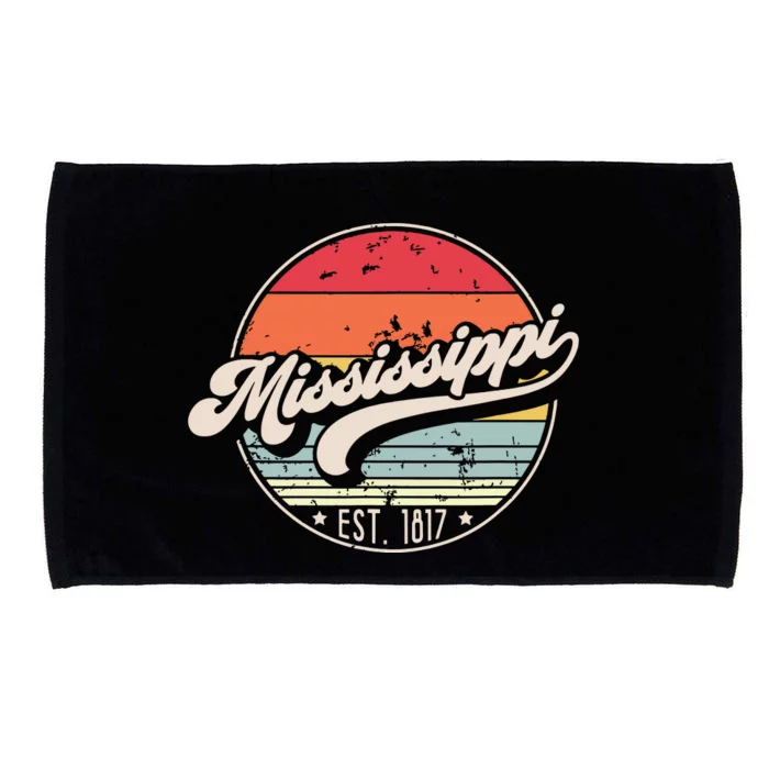 Retro Mississippi Home State Ms Cool 70s Style Sunset Microfiber Hand Towel