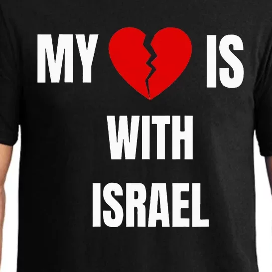 retro My Heart is With Israel I Stand With Israel Pajama Set