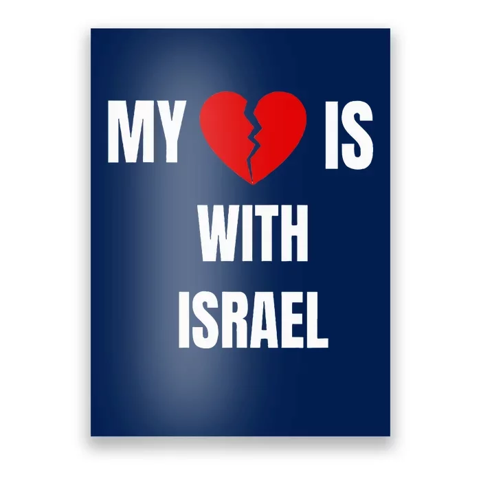 retro My Heart is With Israel I Stand With Israel Poster