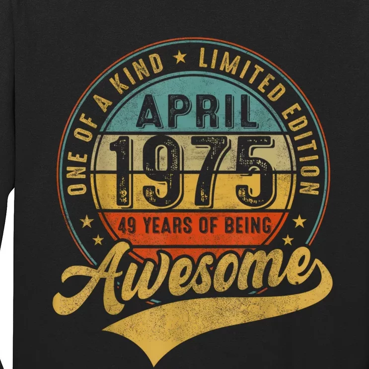 Retro Made In 1975 April Limited Edition 49th Birthday Long Sleeve Shirt